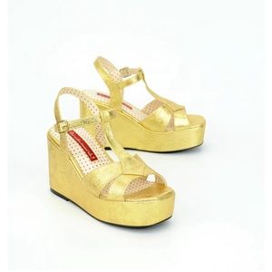 B.A.I.T. Footwear Nadine Gold Platform Wedge